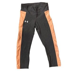Under‎ Armour Leggings Women’s Grey Orange Compression Activewear Size Small